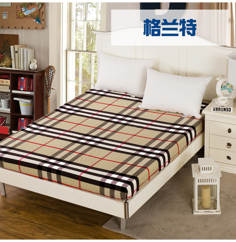 giường Cartoon bông Li 0.8 / 0.9 / 1.2 / 1,35 / 1,5 / 1.8x1.9x2.2 pad mỏng màu nâu của một mùa xuân duy nhất và khăn trải giường - Trang bị Covers Mua ga phủ giường