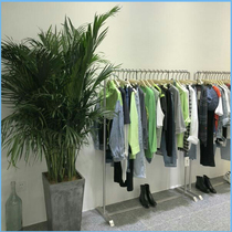 Clothing store hangers Korean-style brushed solid stainless steel display shelves womens clothing store simple floor-standing display rack