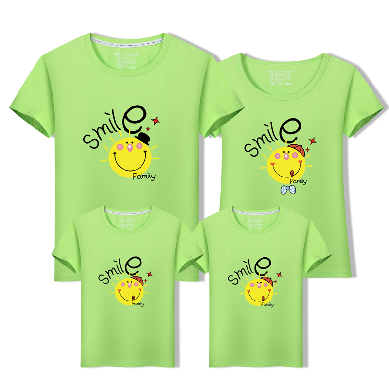 Phụ huynh-con 2018 gia đình mới ba hoặc bốn phụ nữ áo thun cotton ngắn tay mẫu giáo hoạt động lớp mẫu giáo set đồ đẹp cho mẹ và bé