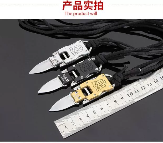 Sáng tạo đa chức năng mini Transformers nhỏ dao thẳng vòng cổ dao Công cụ ngoài trời dao tự vệ - Công cụ Knift / công cụ đa mục đích dao thụy sĩ đa năng