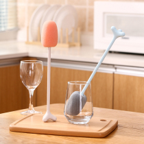 Long handle sponge cup brush Home Go to tea stain cleaning brush multifunction insulated cup lengthened without dead angle washing cup deity