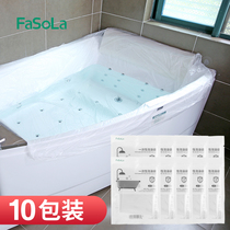 10 Packaging Travel Bubble Bath Bag Disposable Adult Hotel Bathtub Plastic Cover Film Home Wood Bath Tub Bath bag