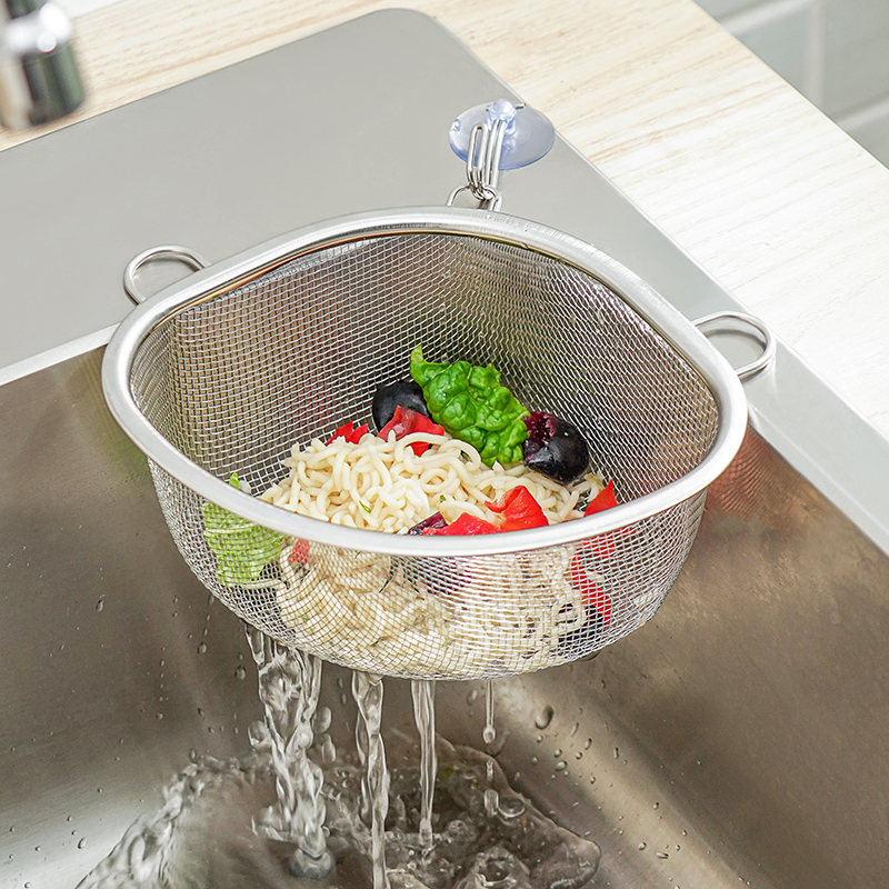 Stainless steel sink asphalt basket filter triangle garbage hung kitchen dishwasher plastic bitumbing frame