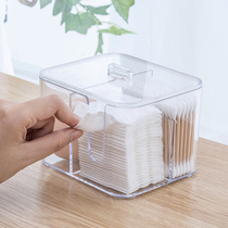 Day-style minimalist cosmetic containing box Home makeup Cotton Dressing Brush Tool Finishing Box Dorm Transparent Cotton Sign Box