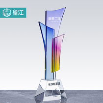 Trophy custom crystal Excellent staff custom souvenir Goddess honor champion Color printing lettering creative crystal cup