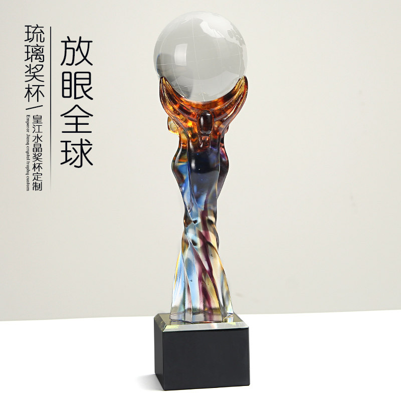 Trophy Customised Glazed Creative Staff Sports Basketball Ballgame Mvp Set The Competition Football Championship Prize Water Crystal Cup