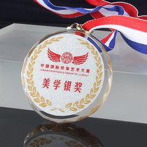 Childrens Trophy Customised Semi-permanent Competition Champion Gold Leaf Silver Foil Medal Taekwondo Competition Student Crystal Medal