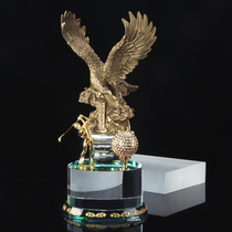 Metal trophies Crystal Custom Golf Old Eagle Award EAGLE One pole into the hole creative lettering memorabilia
