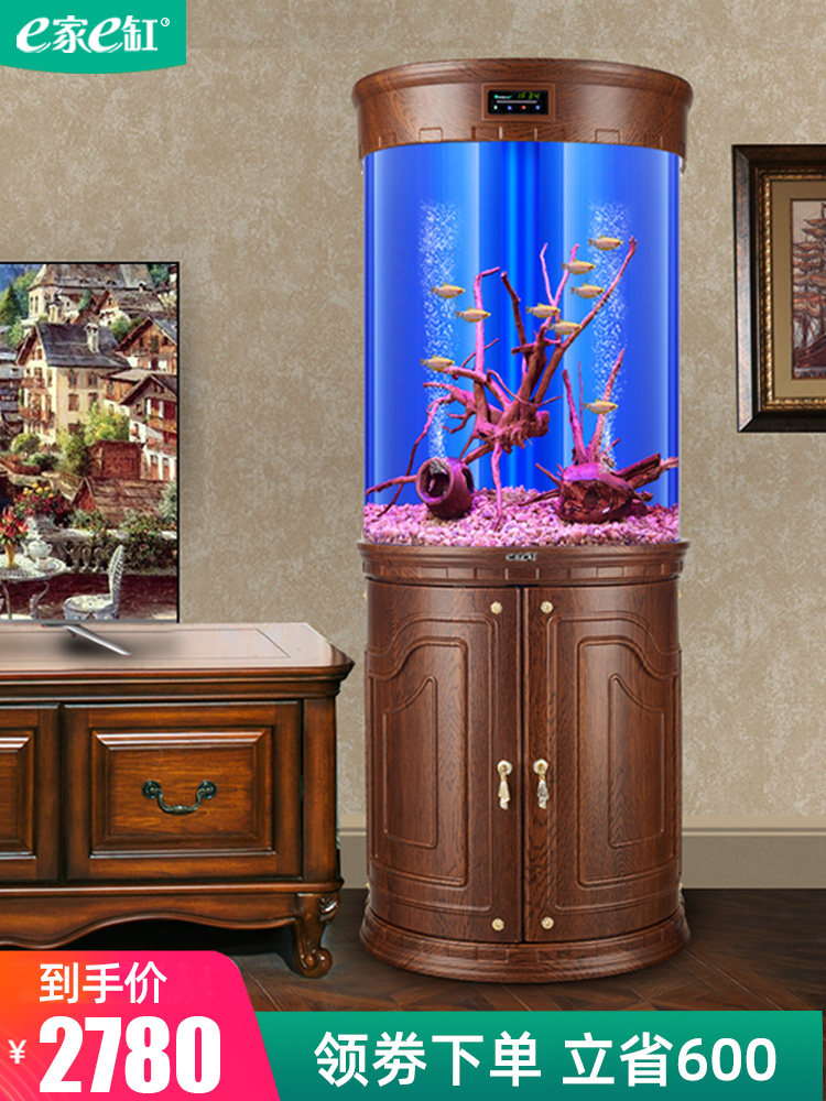 E home E-tank European semi-circular fish tank Living room Medium bottom filter Lazy ecological American Acrylic fish tank Aquarium
