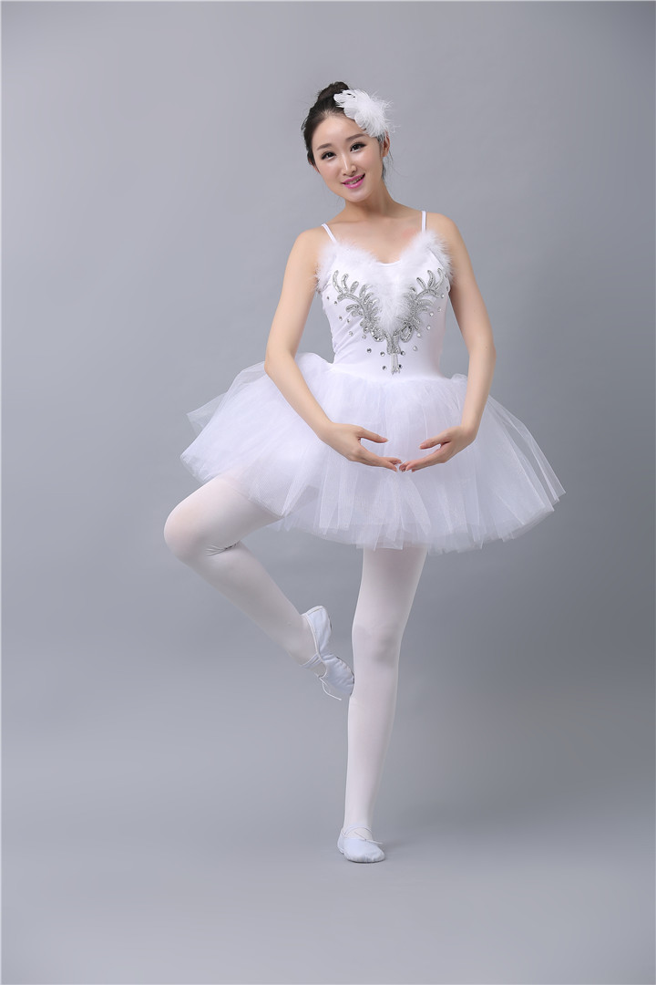 Adult Professional Platter Tutu Dress Sequins White Swan Lake Ballet Dress Women Girls Ballerina Dress Straps Ballet Costumes 20