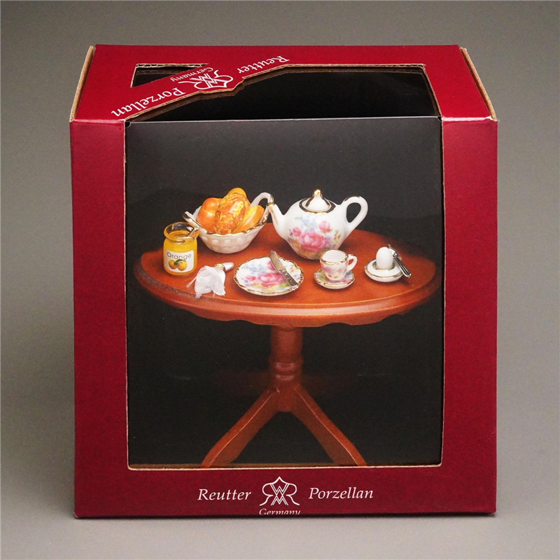 ［］German brand 1:12 miniature breakfast table gift set food play REMENT