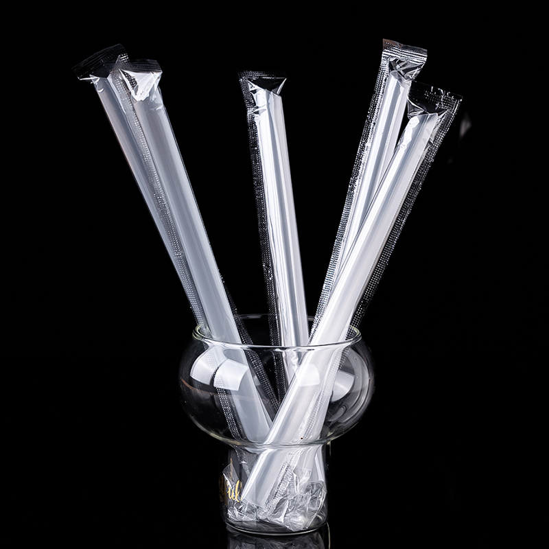 Baking Decoration Supplies Disposable Straws for Milk Tea Drinks, Piling Suspension Stand Straws, Individually Packaged, 100 Pieces