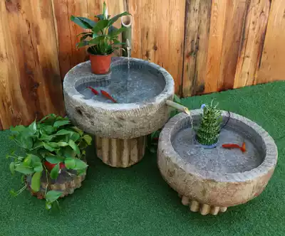 Folk old stone stone trough manger sink balcony Stone Fish Tank Wash Basin indoor waterscape decoration old goods