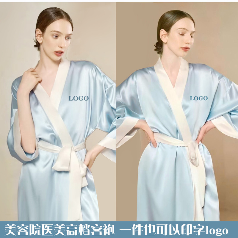 Spring and Autumn New Style Beauty Salon Spa Bathrobe, Medical Beauty Special Robe, Weight Loss Guest Robe, Wedding Dress Shop Makeup Robe