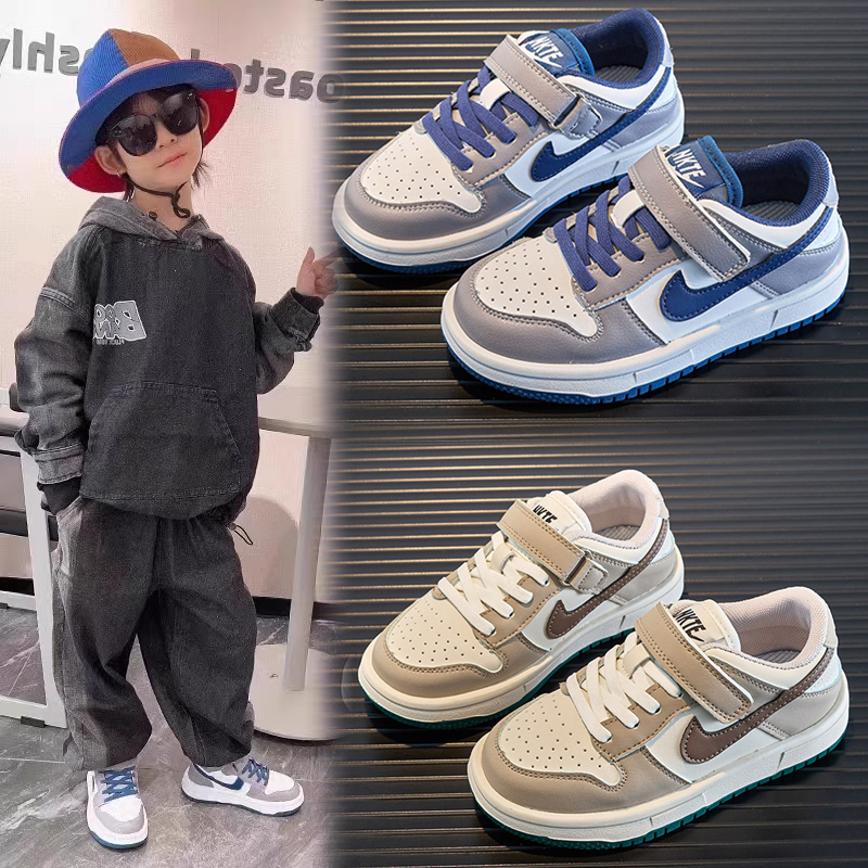 子供用AJ子供靴トレンドブランドスポーツシューズ2025春秋新作ボーイズローカットスニーカーガールズ本革カジュアルシューズ