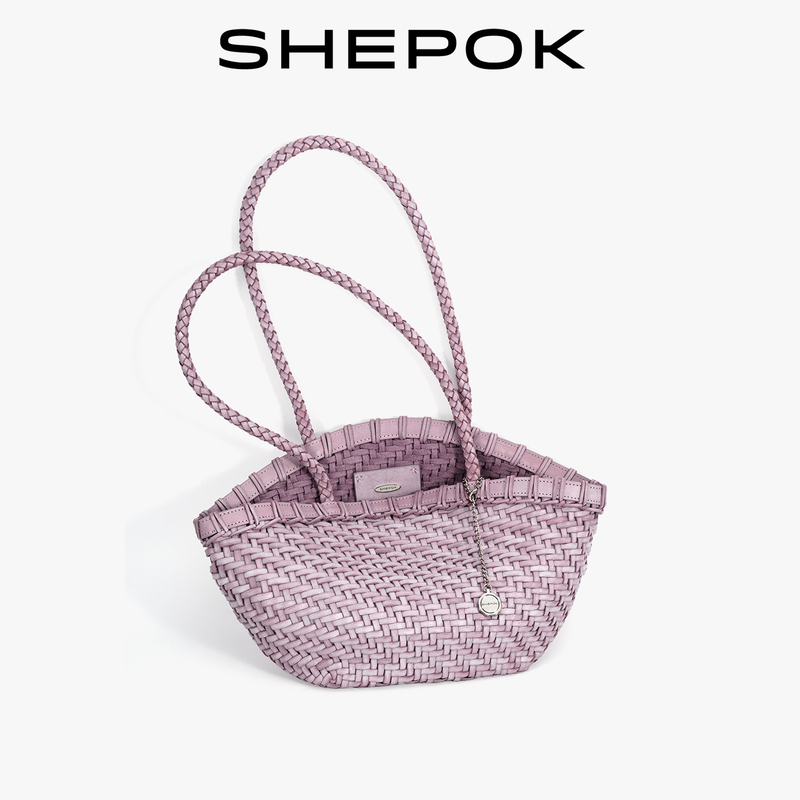 Xiboque's New Top-Grain Waxed Leather Tote Bag, Hand-Woven Shoulder Bag, Vacation-Style Shell Bag, Underarm Bag Xiboque's New Top-Grain Waxed Leather Tote Bag, Hand-Woven Shoulder Bag, Vacation-Style Shell Bag, Underarm Bag