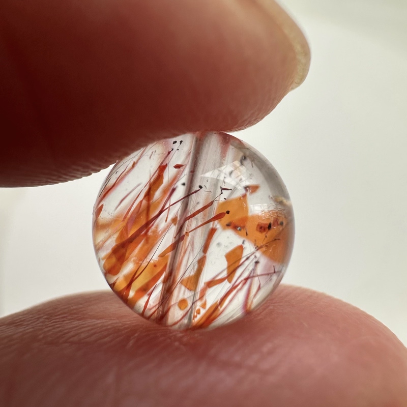 9.5mm Old Mine Fanta Gold Strawberry Lily Single Bead Long-Stemmed Large Petal Fire-Colored Beautiful Crystal with Multiple Colors and Enhanced Luster