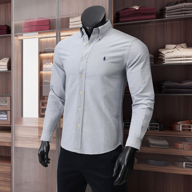 Authentic Ralph Lauren Men's Pure Cotton Shirt, Business Casual Long-Sleeve Oxford Fabric, Pony Logo, Non-Iron Base Shirt Authentic Ralph Lauren Men's Pure Cotton Shirt, Business Casual Long-Sleeve Oxford Fabric, Pony Logo, Non-Iron Base Shirt