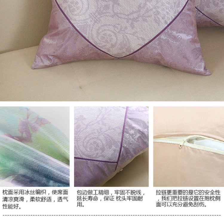 Giải phóng mặt bằng mùa hè mát mẻ băng lụa sofa gối bông và vải lanh văn phòng gối với lõi xe đệm trở lại hàng loạt gối kèm chăn 2 trong 1