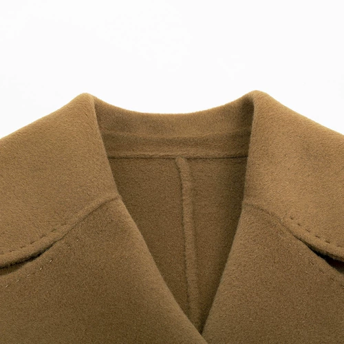 Двусторонное бархатное кашемировое длинное зимнее однотонное шерстяное пальто, длина макси, 2022, яркий броский стиль, по фигуре