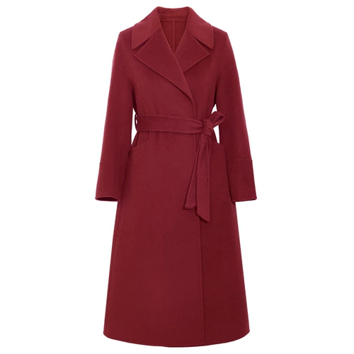 Двусторонное бархатное кашемировое длинное зимнее однотонное шерстяное пальто, длина макси, 2022, яркий броский стиль, по фигуре