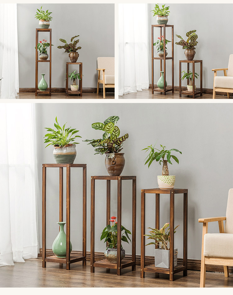 Độc lập gỗ nhiều tầng hoa đứng phòng khách ban công sàn gỗ đơn giản hiện đại kệ hoa xanh Luo Lan Lan rack - Kệ tủ sách