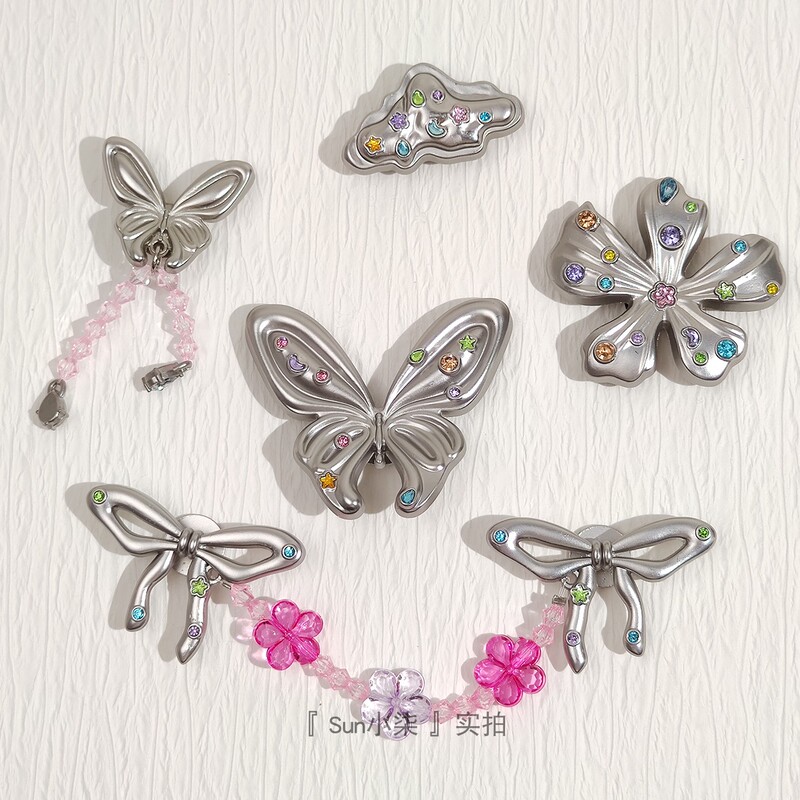 Crocs Clog Shoe Charms, Same Style as Store, Silver Metal Butterfly Flower Colorful Gemstone Crocs Shoe Charms Crocs Clog Shoe Charms, Same Style as Store, Silver Metal Butterfly Flower Colorful Gemstone Crocs Shoe Charms