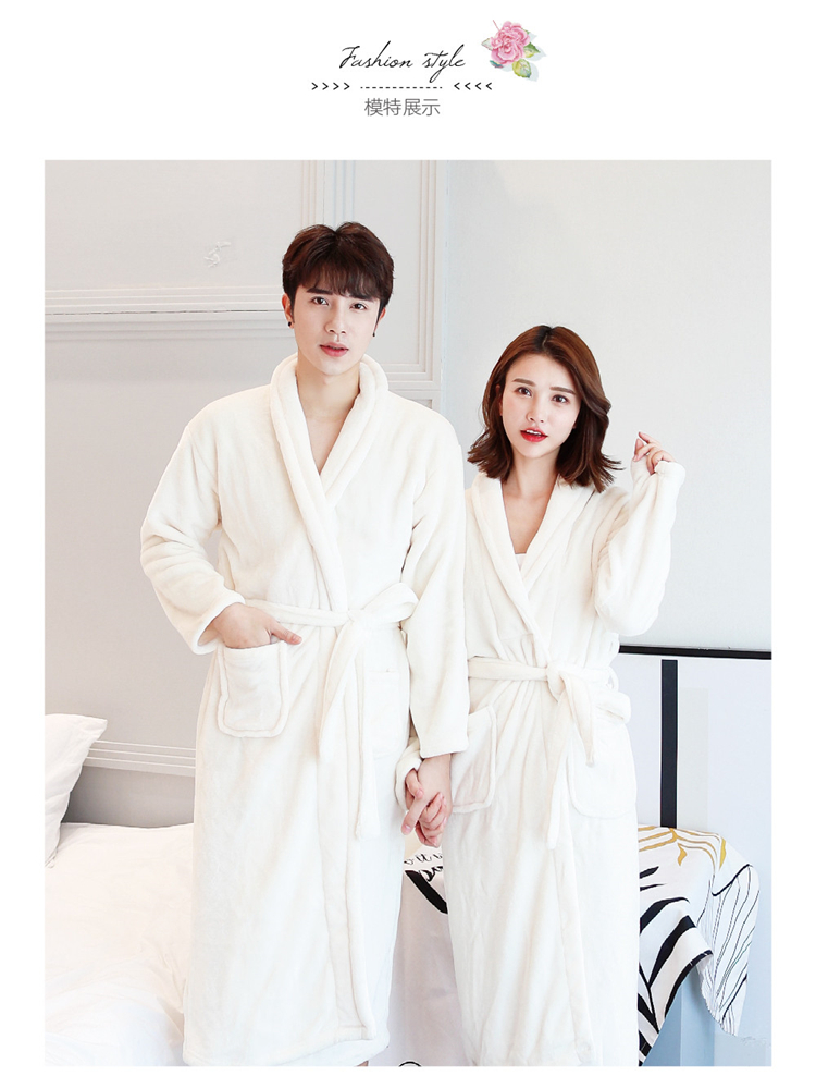 Mùa thu và mùa đông dày flannel áo choàng tắm đồ ngủ nam và nữ san hô lông cừu áo choàng cha-con yukata cặp đôi dịch vụ nhà đồ ngủ đẹp