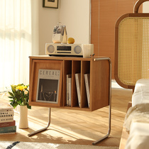 Fu Ye salt iron cherry wood side sofa designer corner few Nordic wooden magazine cabinet Japanese bedside table