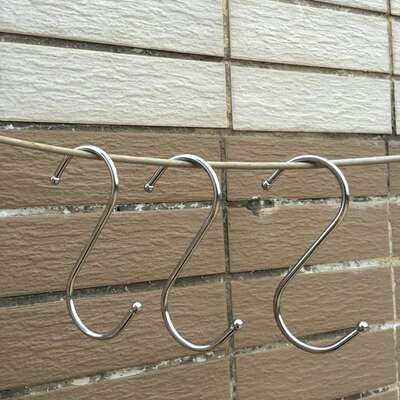 Stainless steel kitchen S-shaped hook wall-mounted creative S-shaped hook multi-functional ceramic flowerpot hook S-universal multi-functional S-shaped hook