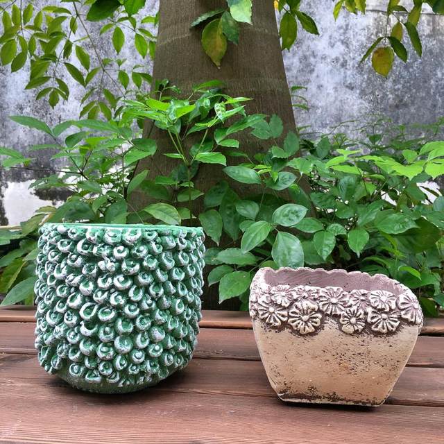 ຊີມັງ painted ສີ flowerpot ເອີຣົບ retro ມົນສີ່ຫລ່ຽມສີ່ຫລ່ຽມພືດ succulent pot potted ພືດສີຂຽວ