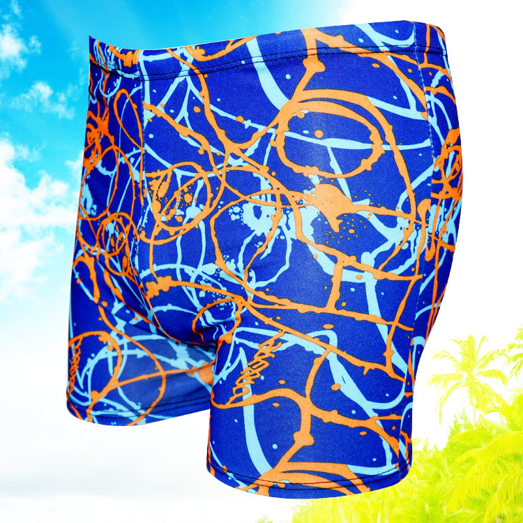 Quần bơi nam in thời trang dành cho người lớn XL phẳng góc quần short nam đi biển quần áo tắm mùa xuân nóng 250 kg quần áo bơi nam