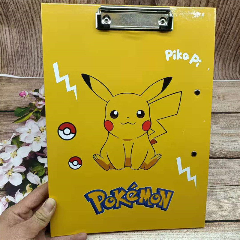 Cute Cartoon Leather Kachu A4 Folder Board Student Writing Exam Cushion Plate Clip Roll Sub information containing clip Gift-Taobao