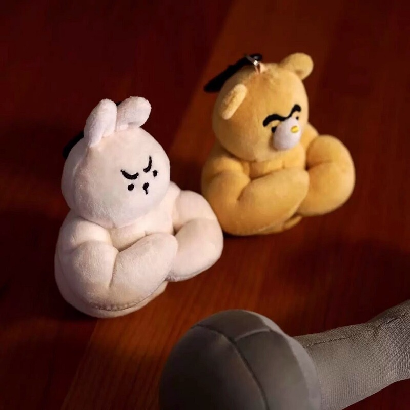 Aikigami Fitness Instructor Muscle Rabbit Panda Plush Toy Original Cartoon Doll Pendant Creative Gift Aikigami Fitness Instructor Muscle Rabbit Panda Plush Toy Original Cartoon Doll Pendant Creative Gift