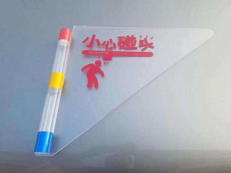 Be careful to meet the elevator prompt anti-meeting device shopping mall safety escalator anti-collision head transparent warning tag
