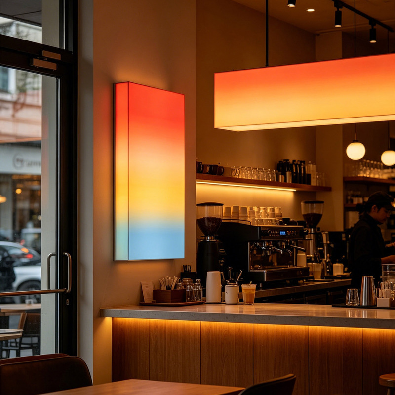 Sunset Gradient Acrylic Light Box Trendy Coffee Shop Lounge Bar Sunset Atmosphere Bar Counter Light-Up Decoration