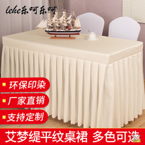 Hotel Office Meeting Table Cloth Bar Table Cover Desk Hood Rectangular Red Table Group Apron Table Skirt Upscale White