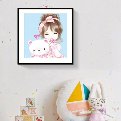 2019 Diamond Painting New Diamond Cartoon Cartoon's Simple Simple Simple Sleasry Point Drilling Cross Insk Beauty Diamond Embroidery