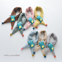 Mijia Xiong childrens scarf cute crocodile male and female baby scarf 0-3 year old child thick warm neck cover
