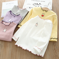 Jia bear Korean autumn new fungus lace girl base shirt cotton children long sleeve T-shirt baby shirt