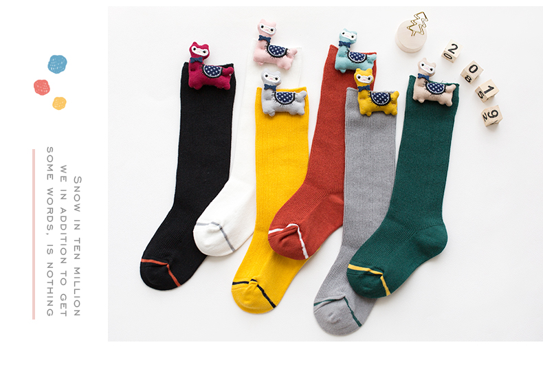 Mùa thu 2019 vớ trẻ em mới hoạt hình alpaca cô gái vớ bê mùa xuân và mùa thu mỏng bé cọc cọc - Vớ tất trẻ em cao cổ