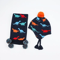 Динозавр для мальчиков, шапка, шарф, комплект