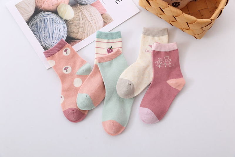 Honey Jia gấu trẻ em vớ cotton mùa xuân và mùa thu nấm yêu cô gái vớ mùa thu và mùa đông bé vớ không xương vớ thời trang trẻ em