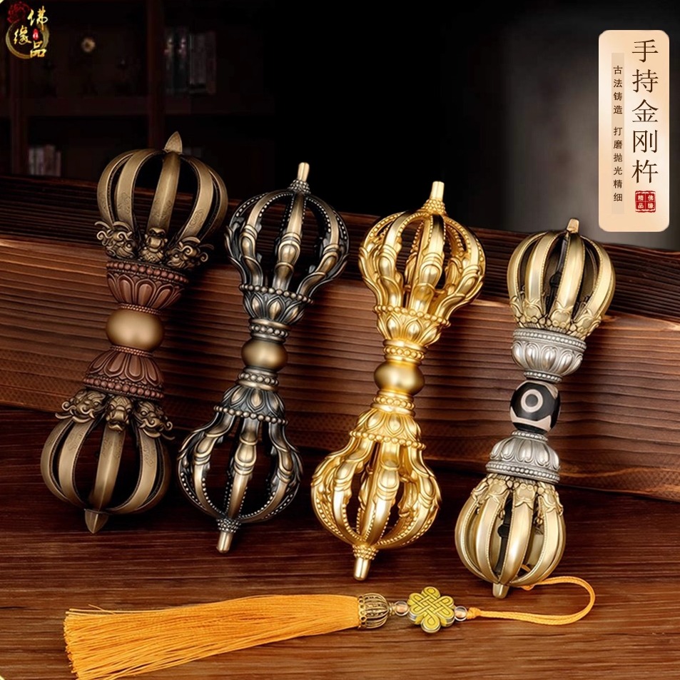 中国古美術・蔵伝工芸・ 寒鉄製・九股多杰金剛降魔杵・仏教法具・魔除け・開運・護身 中国古美術・蔵伝工芸・ 寒鉄製・九股多杰金剛降魔杵・仏教