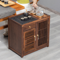 Walnuts Wood Tea Table Home Tea Car Induction Cookers Integrated Dining Side Cabinet Double Open Door Removable Solid Wood Tea Water Cabinet