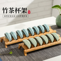 Gongfu tea cup holder cup cushion draining rack bamboo wood making tea set tea set containing shelf bogul cup Tocha dodge swing piece