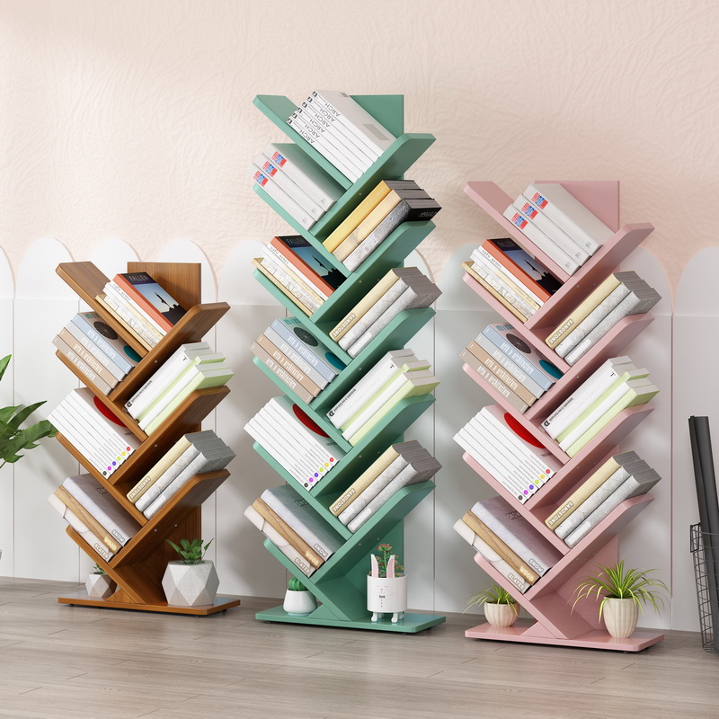 Home Treebook Shelves Landing Brief Modern Multilayer Shelve Bedrooms Student Bookcase Desktop Intake Creativity