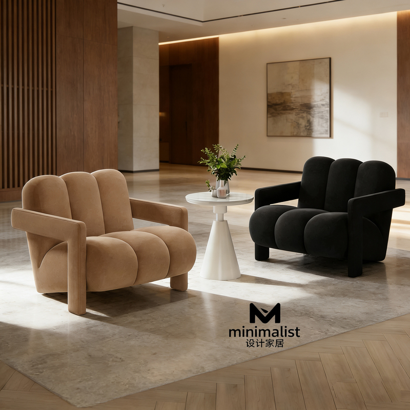 Simple Style Home Living Room Lazy Sofa Chair Modern Beauty Salon Leisure Hotel Homestay Reception Single Table and Chair Set