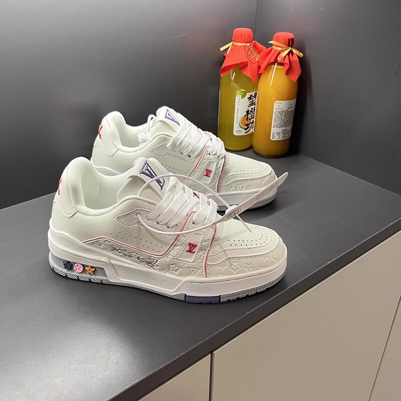 Spring and Summer New Denim Shoes for Men with 3D Flower Embroidery, Thick Soles, Soft Soles, Versatile Casual Sneakers