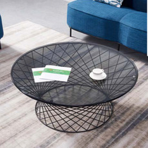Round tempered glass coffee table Living room Office reception area Reception area Designer personality coffee table Tea table Tea table